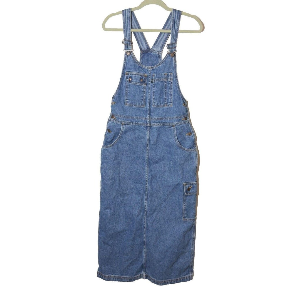 Vtg Levis Bib Overall Dress Sz S 90s Retro Cargo Jumper Maxi Midi 51" Rare